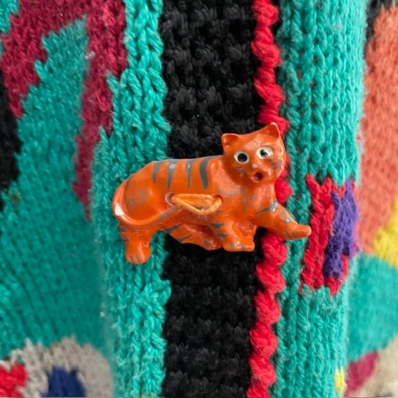 Vintage 90's Alfonso Pozo for Globetrotter "Jungle Animal" Cardigan Sweater - Picture 8 of 13